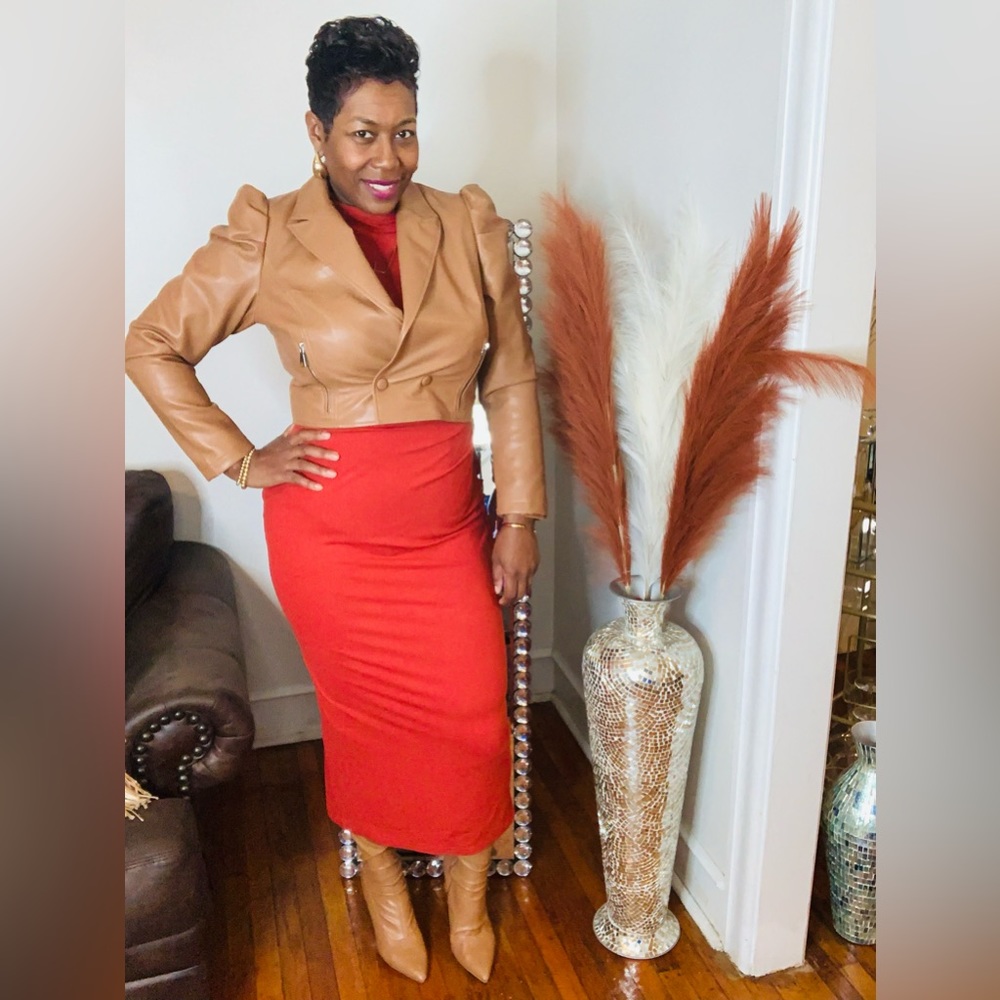 New Cognac Crop Jacket